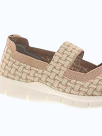 BERNIE MEV Women's Charm Weave Slip-on in blush nude cream - women's flats - detail view