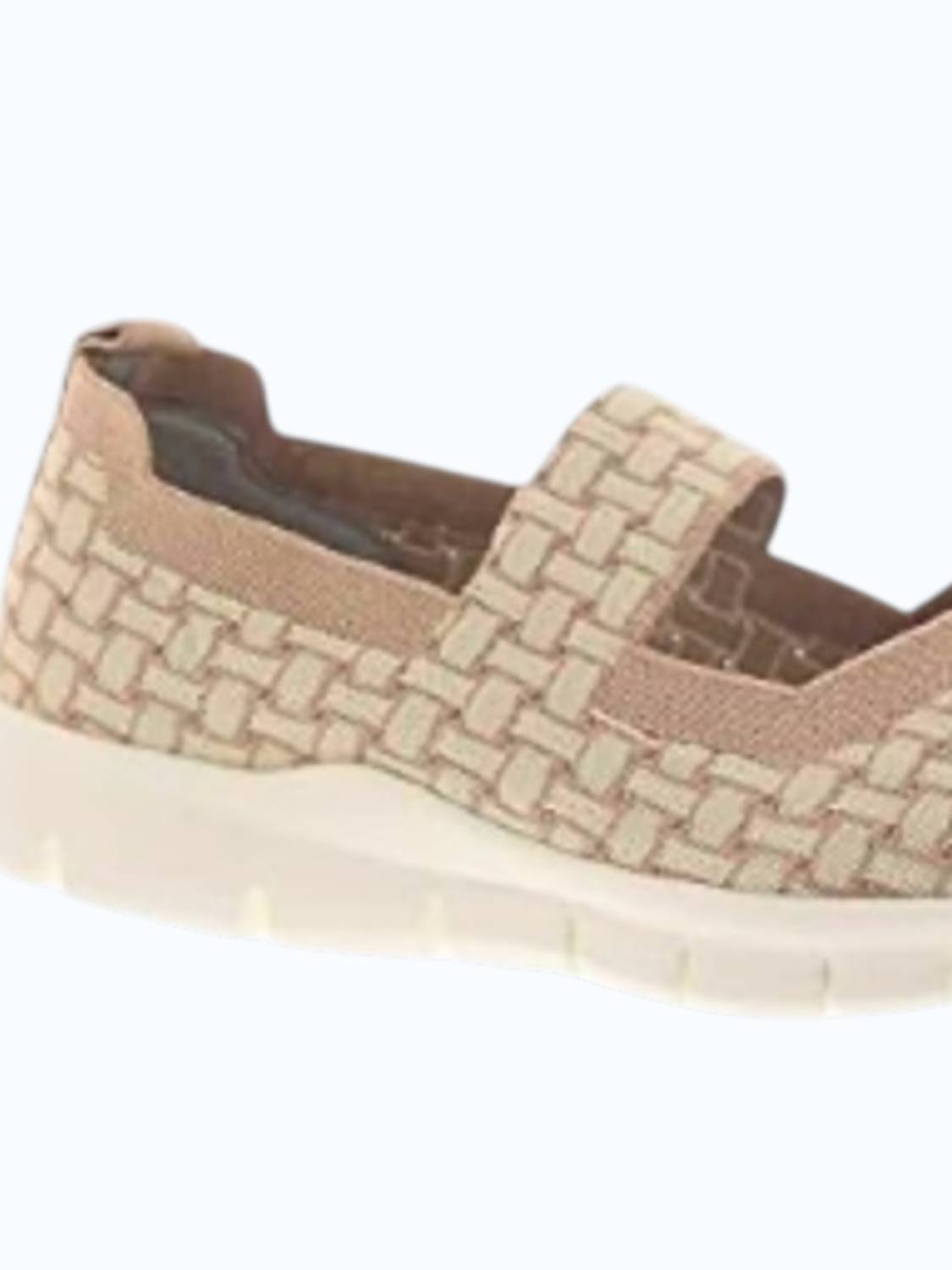 BERNIE MEV Women's Charm Weave Slip-on in blush nude cream - women's flats - detail view