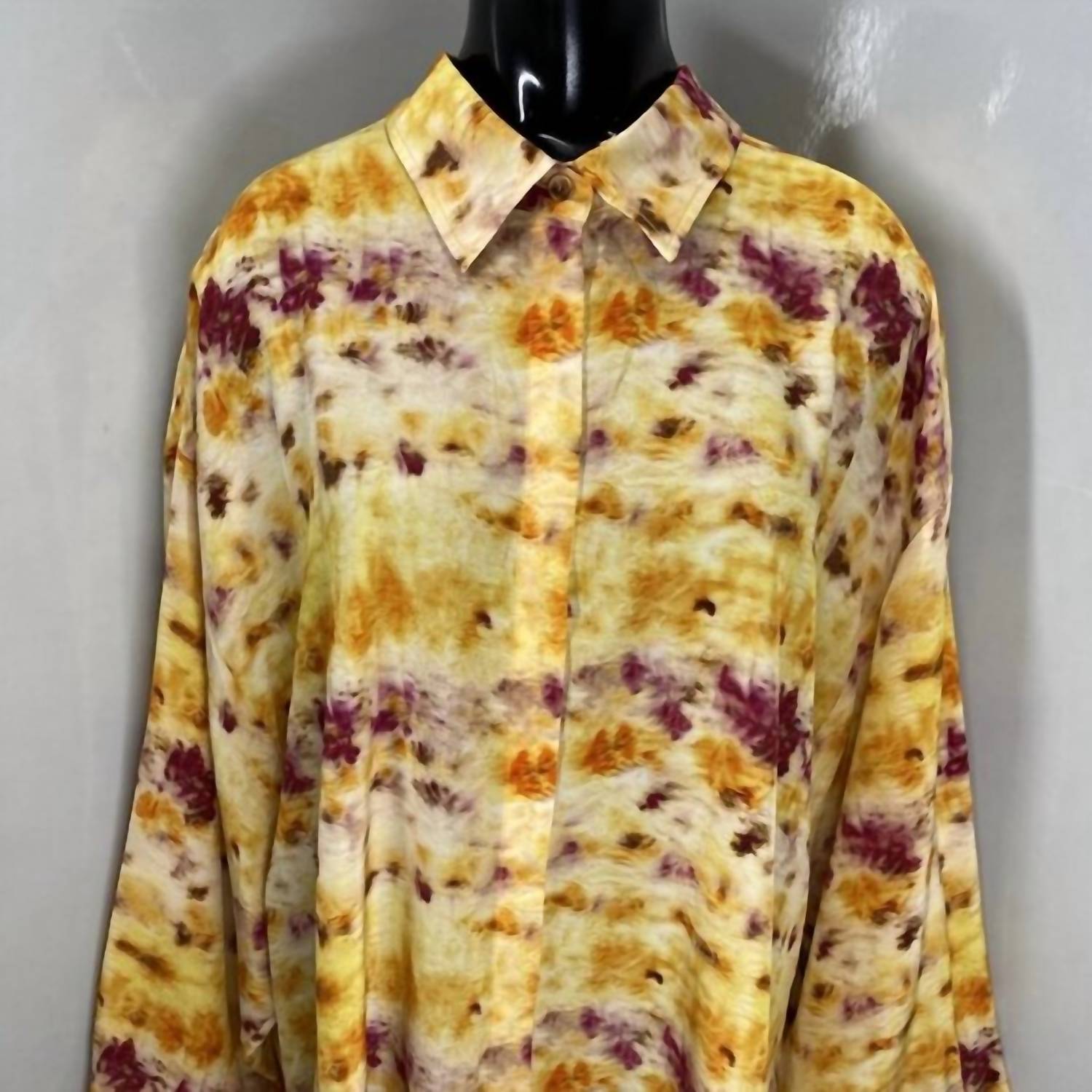 JASON WU Women’s Oversized Silk Blouse in orange multi - women's blouse