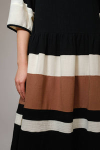 Blue B - Scoop Neck Stripe Midi Dress
