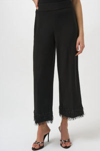 Joseph Ribkoff - High-Rise Fringe Hem Culotte Pants