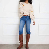 Karen Kane - Embroidered flower sweater