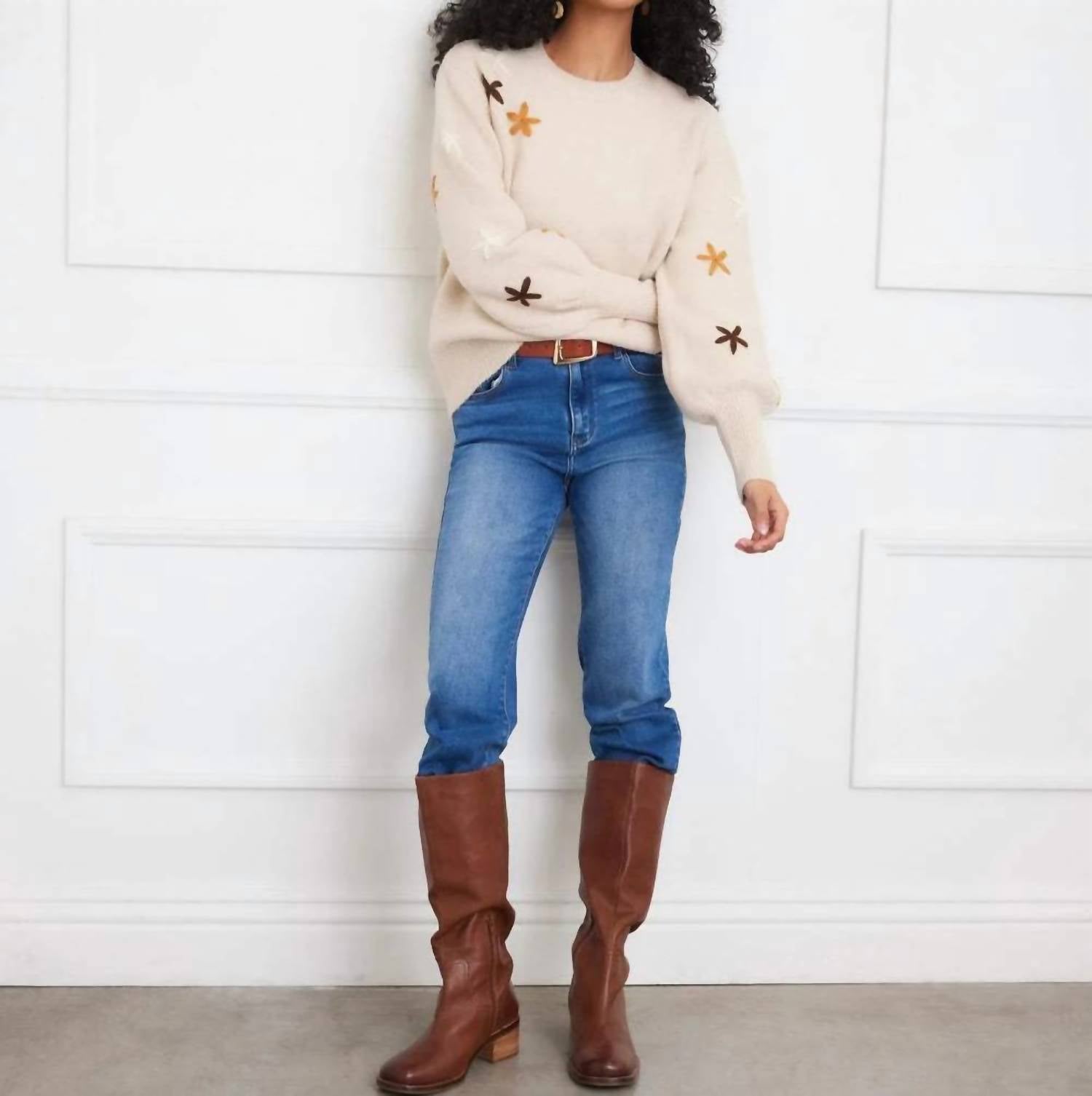 Karen Kane - Embroidered flower sweater