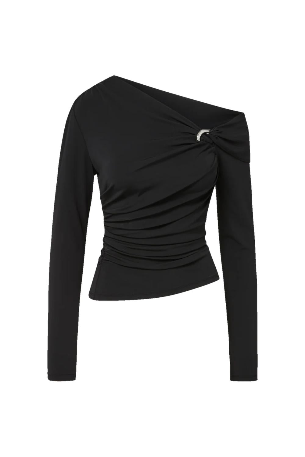 Veronica Beard Lozea Off-the-shoulder Top in black 1 - women's blouse - view 6