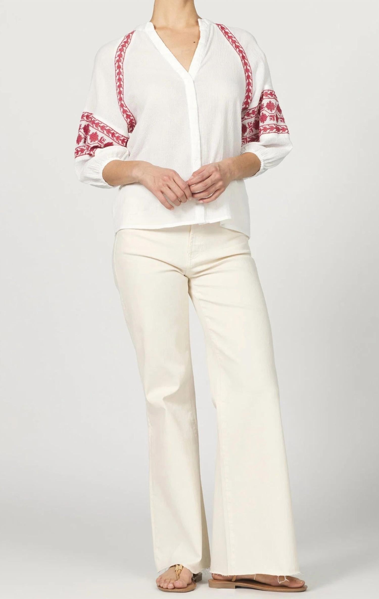 Dear John Denim - "new Song" V-neck Button Front Top