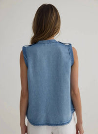 Bella Dahl - Roll Sleeve Tabs Button Up Top