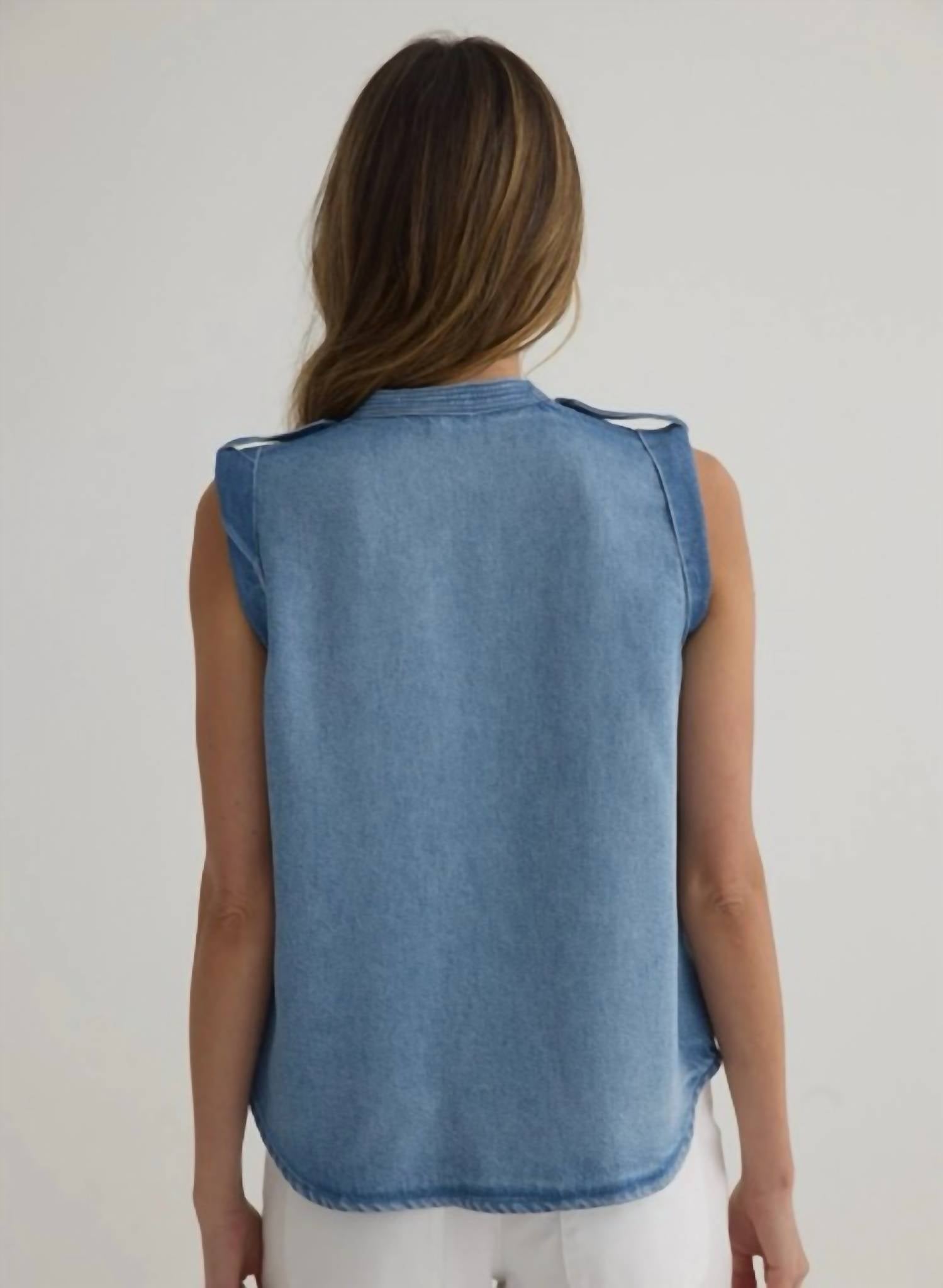 Bella Dahl - Roll Sleeve Tabs Button Up Top
