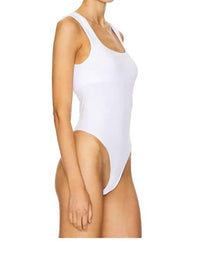 Free People Luna Square Neck Bodysuit in optic white - women's shirt - detail view