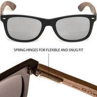 GOWOOD Men's Walnut Wood Mirrored Polarized Sunglasses in black brown - men's accessory - view 4