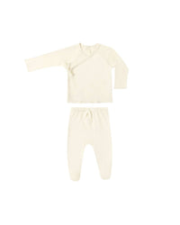 Quincy Mae - Kid's Wrap Top And Footed Pant Set