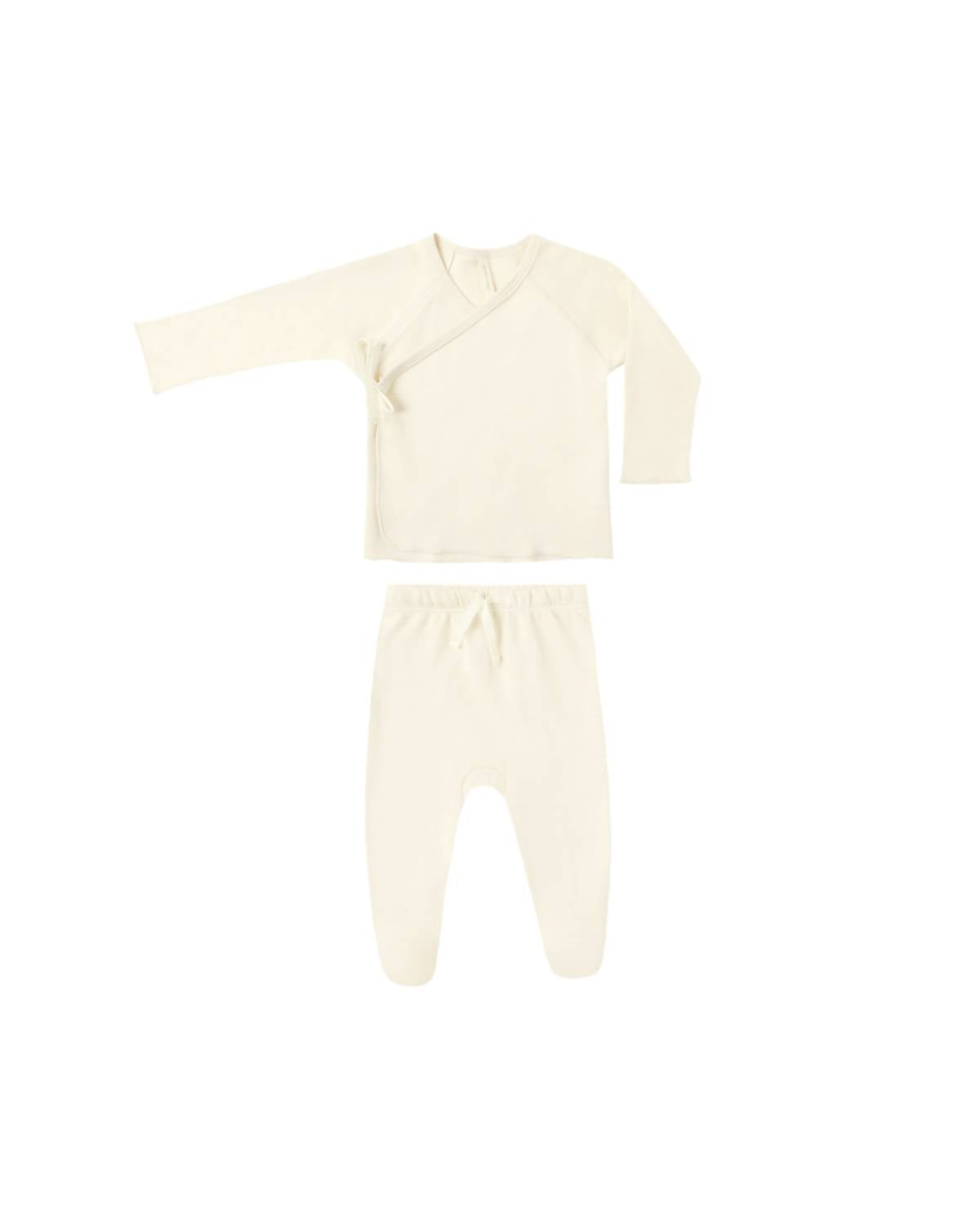 Quincy Mae - Kid's Wrap Top And Footed Pant Set