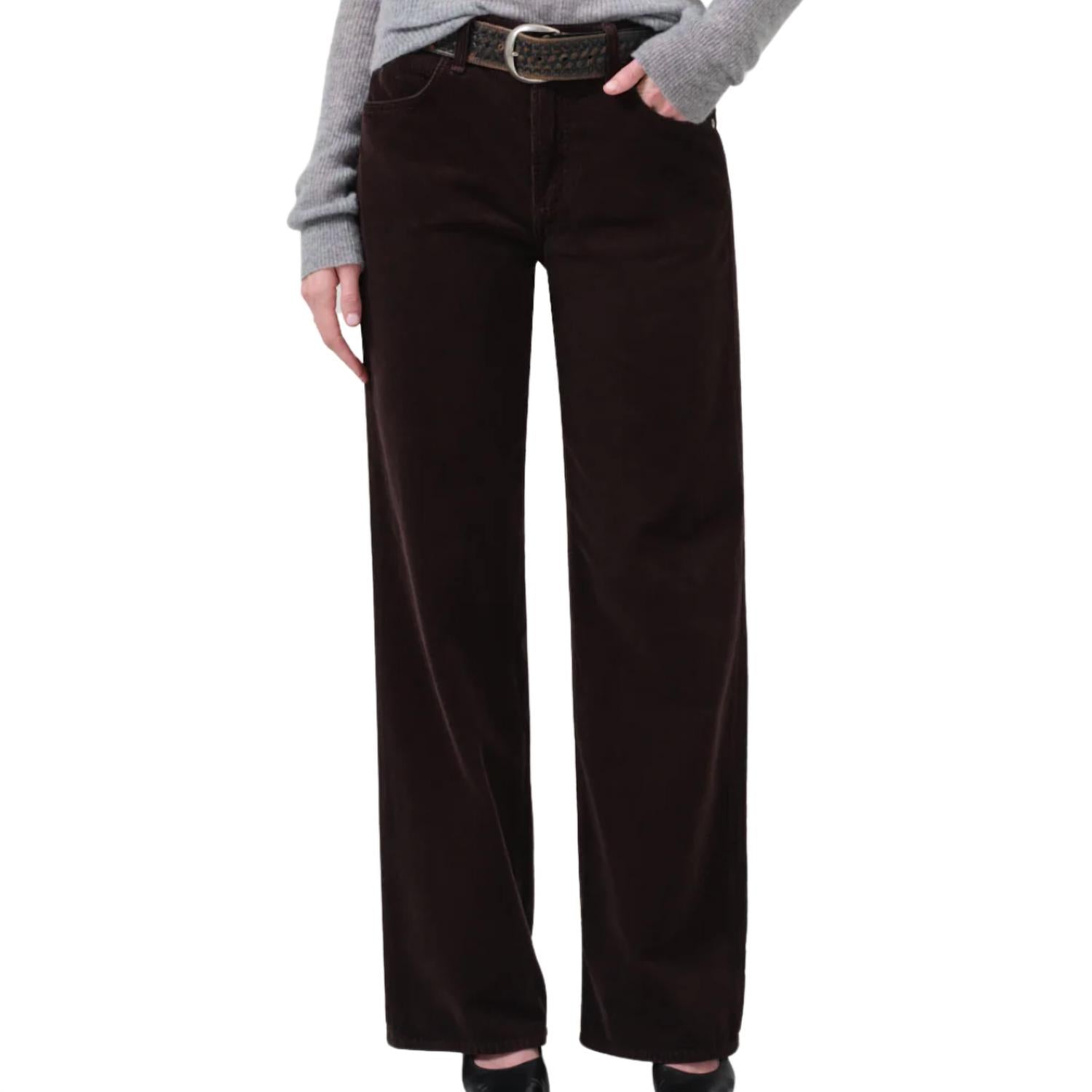 Citizens of Humanity Women's Annina High Rise Wide Leg Corduroy Pant in clove - women's pants