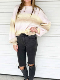 Blu Pepper - Ombre Bubble Sleeve Sweater