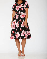 Orchid Bloom - Cotton Blend Swing Dress