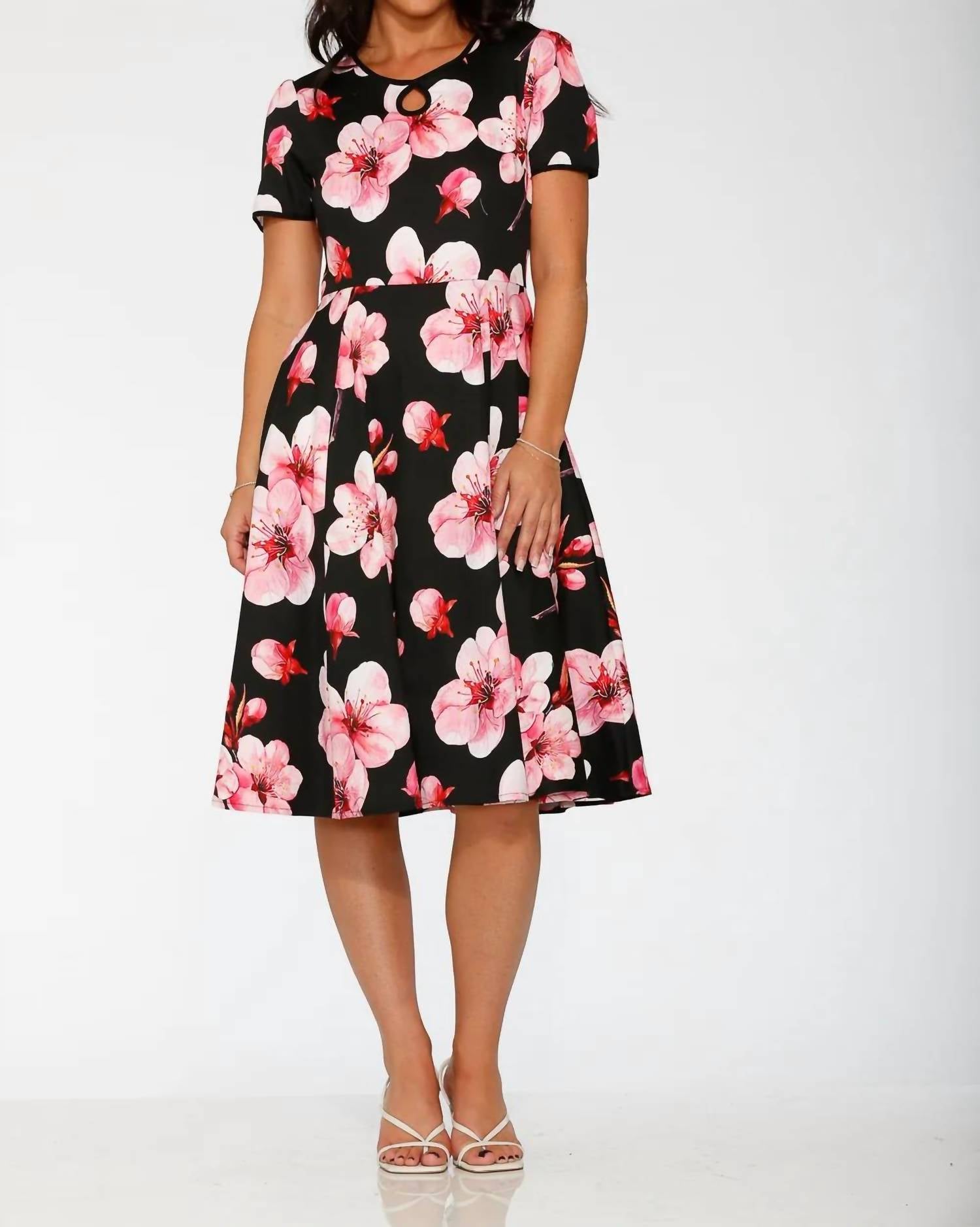Orchid Bloom - Cotton Blend Swing Dress