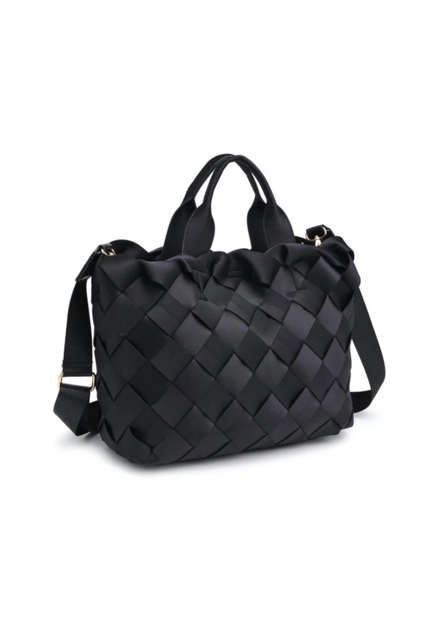 Urban Expressions Women's Ruth Woven Neoprene Crossbody Tote in black - women's bag