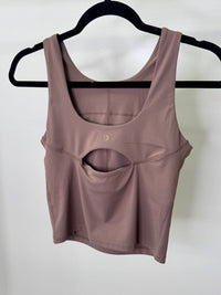 Z Supply Women's Aspen Longline Top in deep taupe - women's shirt - detail view