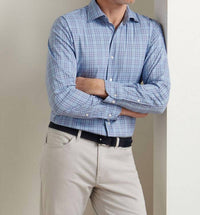 PETER MILLAR Brevard Sport Shirt in ruddy blue - men's shirt