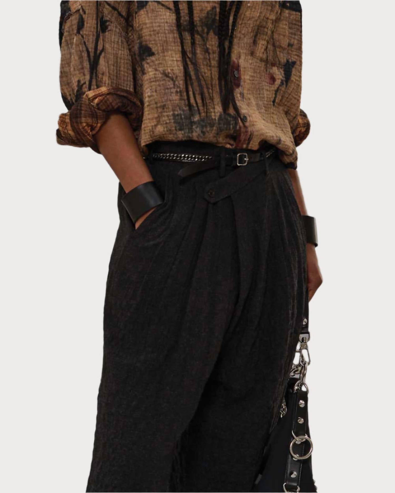 R13 - Triple Pleat Crossover Trouser