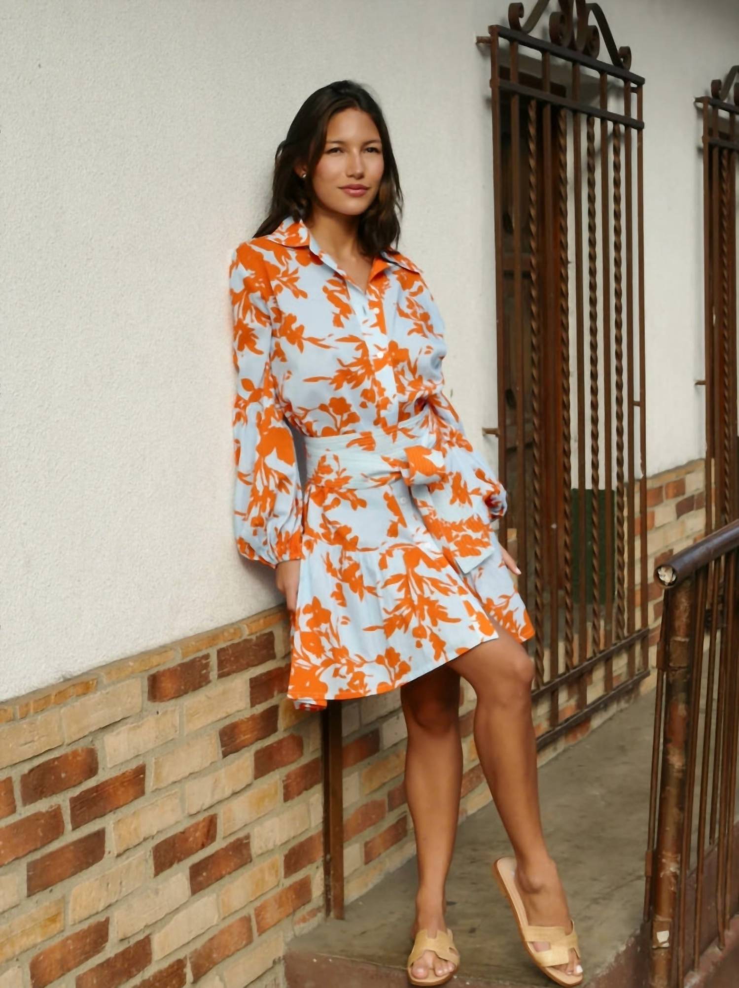 Bindu - Floral Print Ruffle Mini Dress