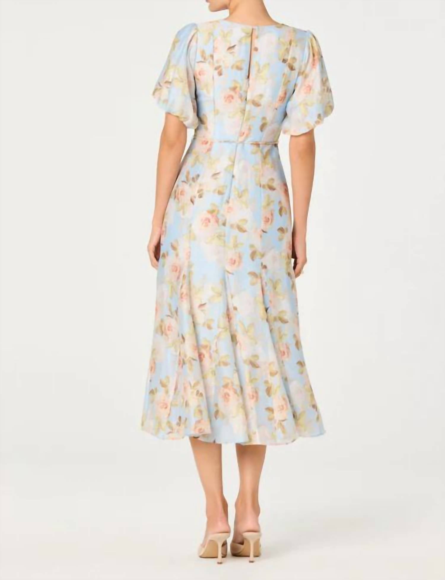Astr - Lavena Balloon Sleeve Midi Dress