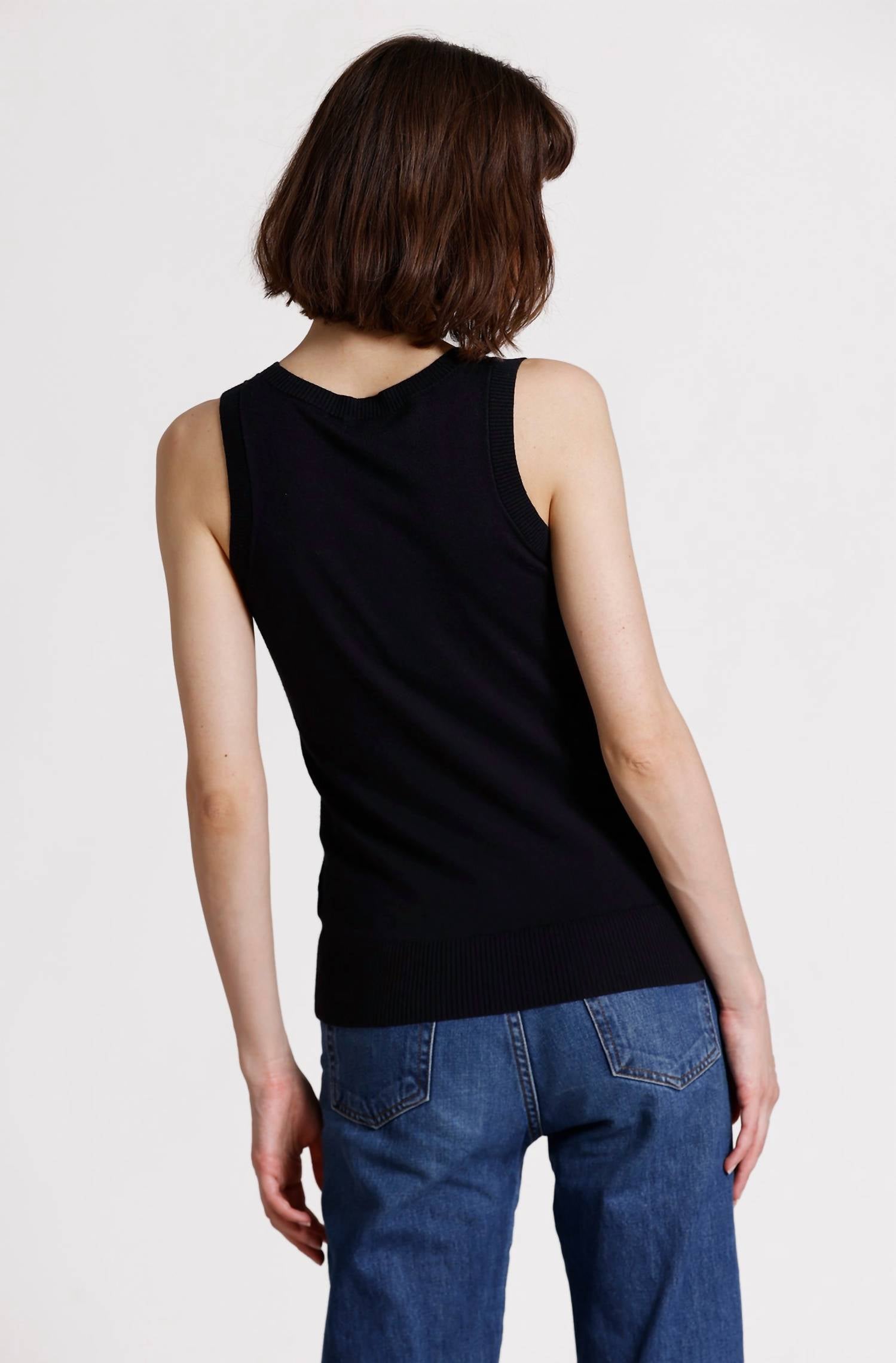 Minnie Rose - Supima Cotton Cashmere Scoop Neck Tank
