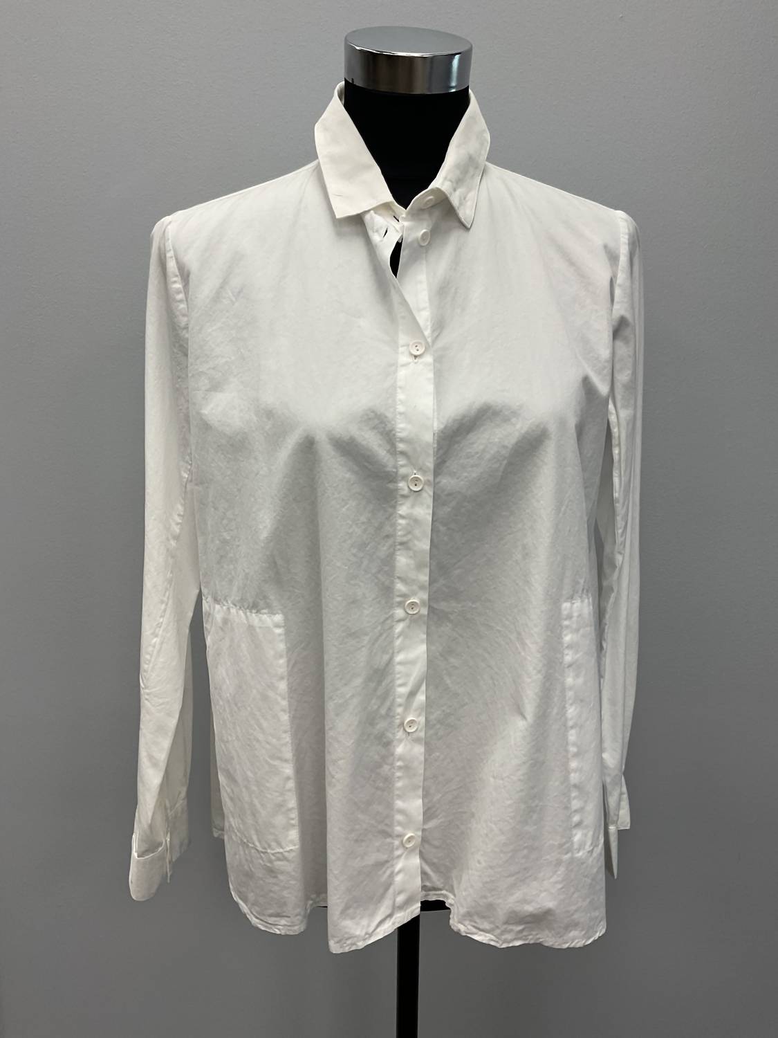 European Culture - WHITE COTTON SHIRT WITH POCKETS
