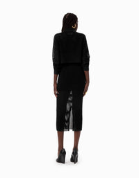 Dodiee Pointelle Knit Skirt in black - women's skirt - detail view