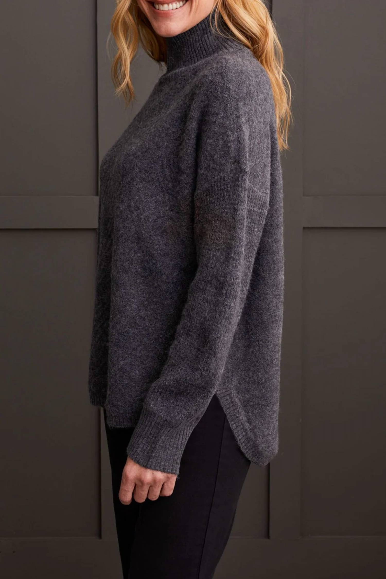 Tribal - Textured Mock Neck Sweater