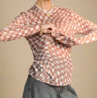 Davi & Dani - Checkered Burnout Top