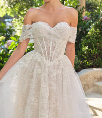 Ladivine - Lace Off Shoulder Bridal Gown