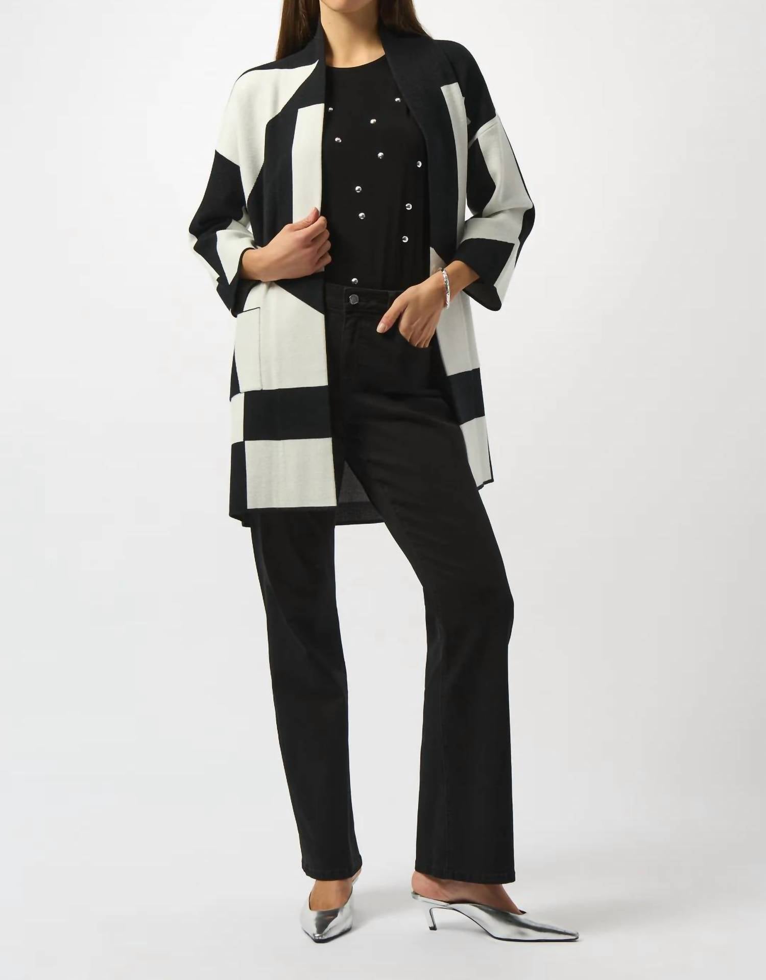 Joseph Ribkoff - Color Block 3/4 Sleeve Cover-up