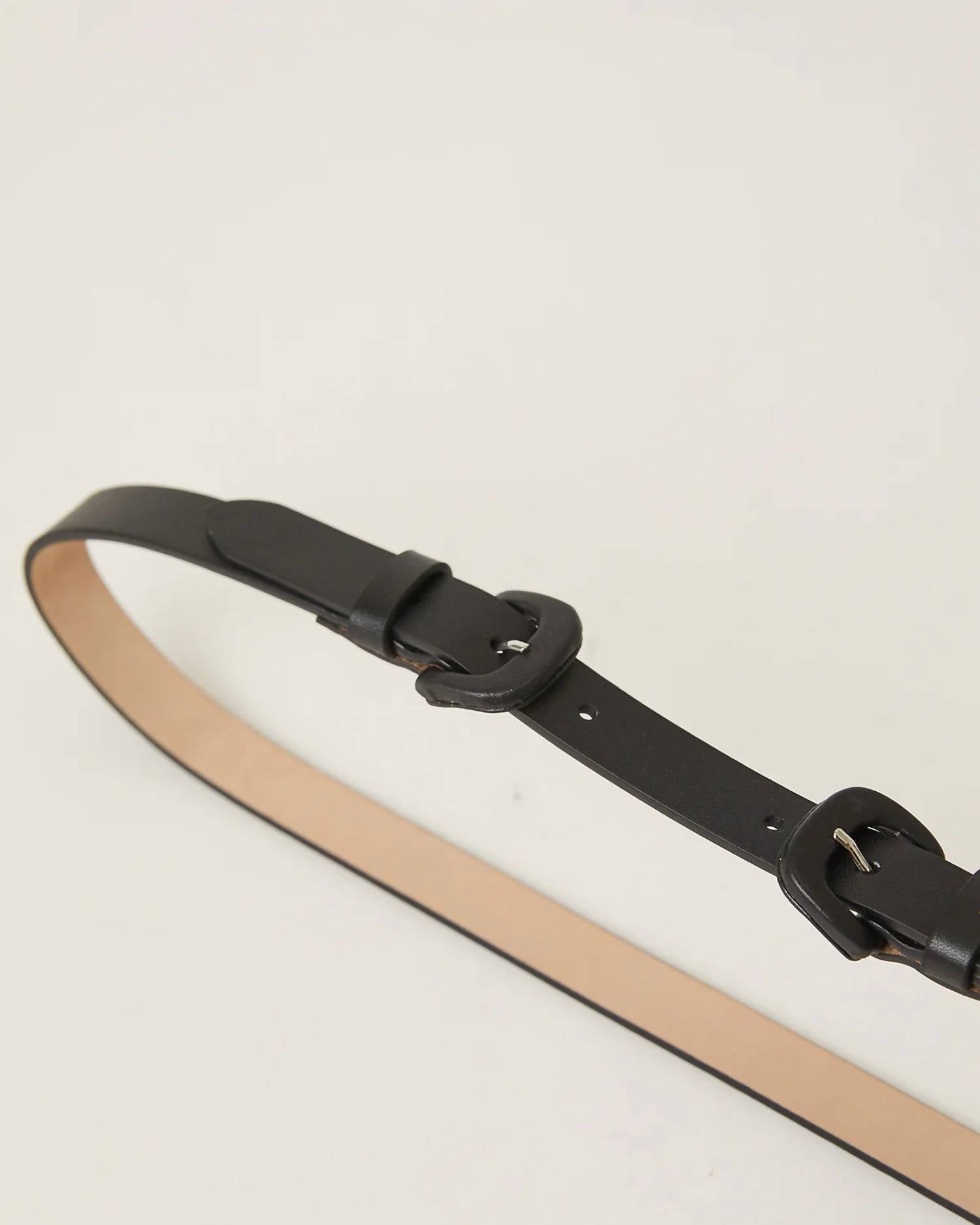 B-LOW THE BELT Women's Ollie Double Belt in black - women's accessory - detail view