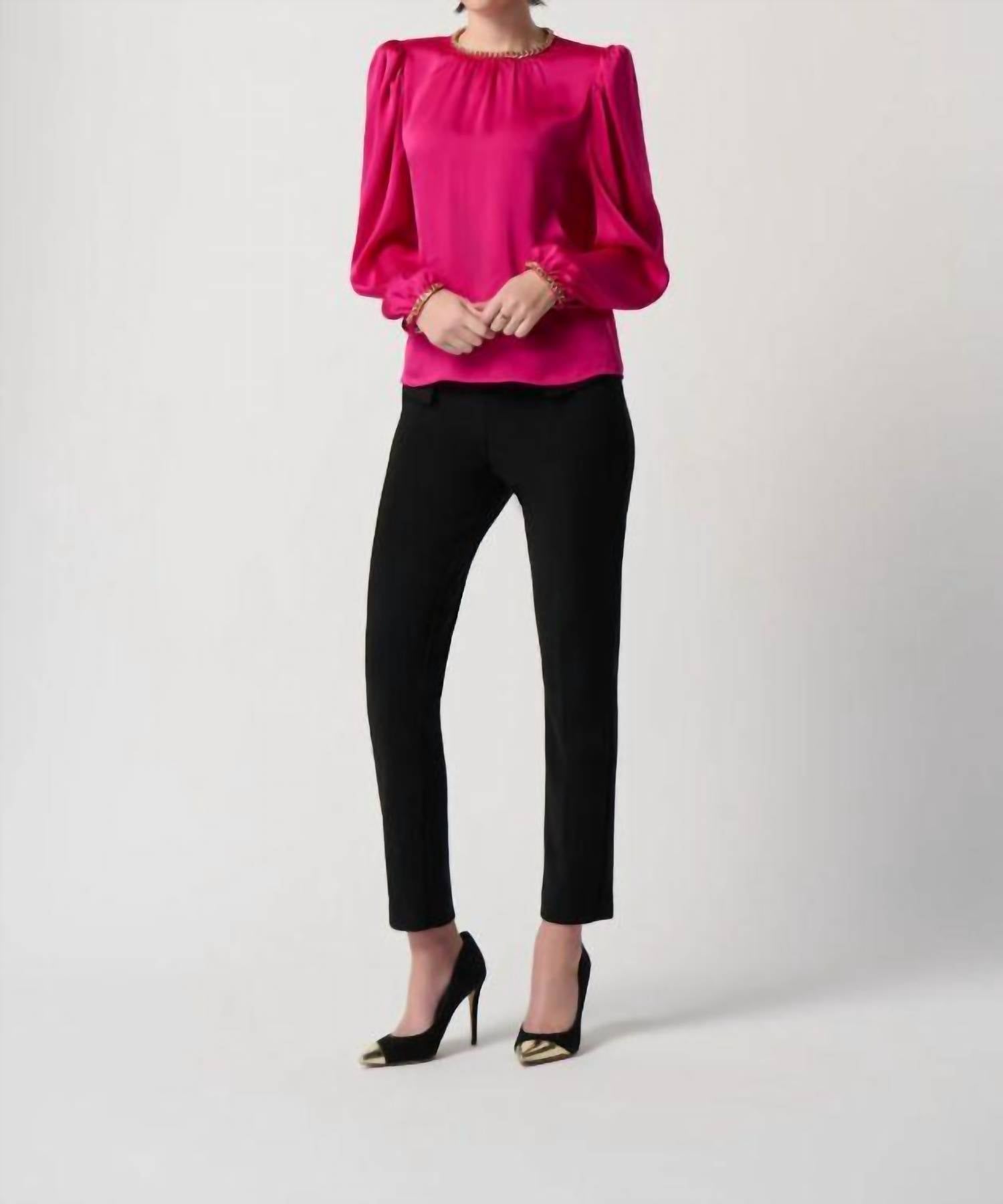 Joseph Ribkoff - Satin Puff Sleeve Top