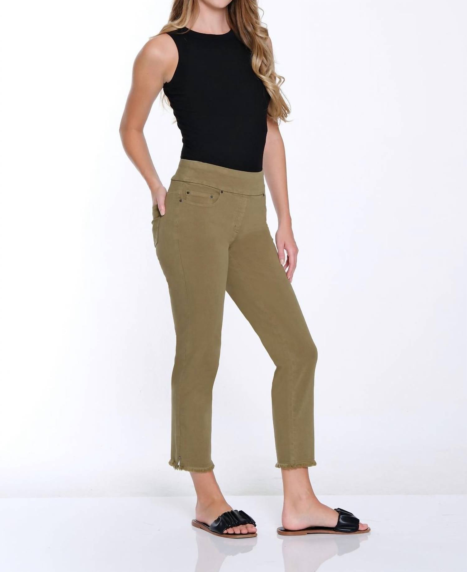 Multiples - Fringe Hem Ankle Pants