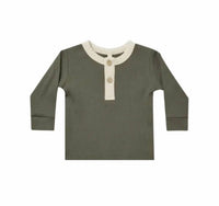 Quincy Mae - Kids' Ribbed Long Sleeve Henley Top
