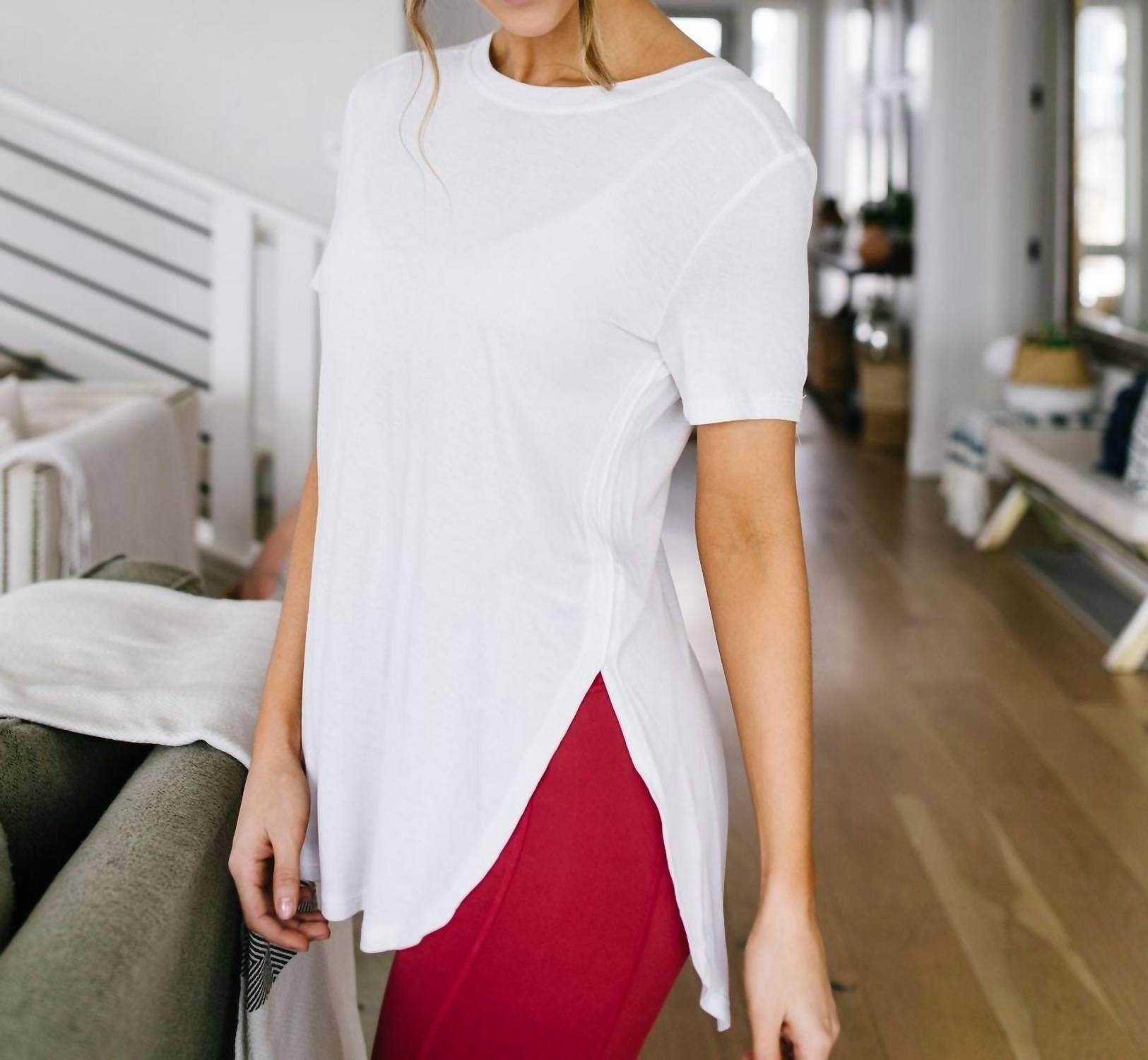 Mono B - Split Hem Athleisure Top