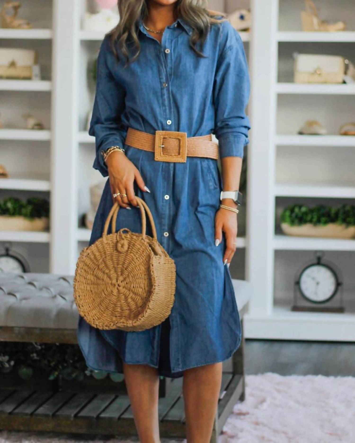 Peace Love Line - Button Down Dress