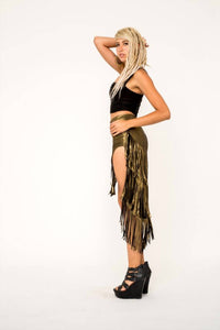 Omni - Metallic 3 Layered Fringe Skirt
