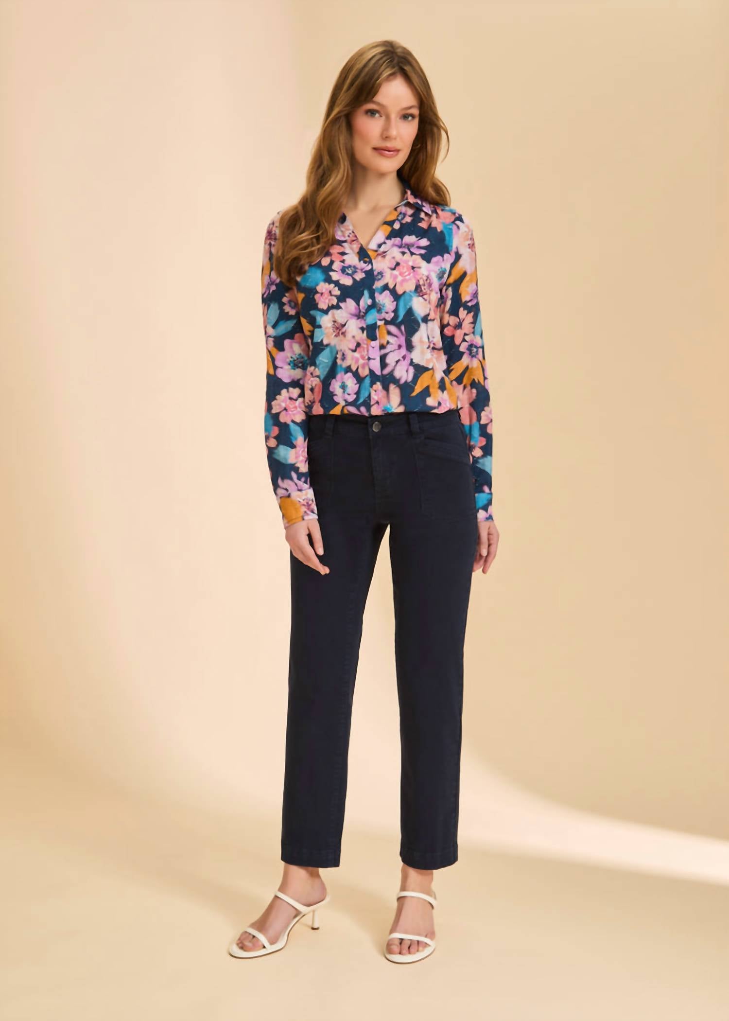 Fdj - Long Sleeve Split Neck Shirt