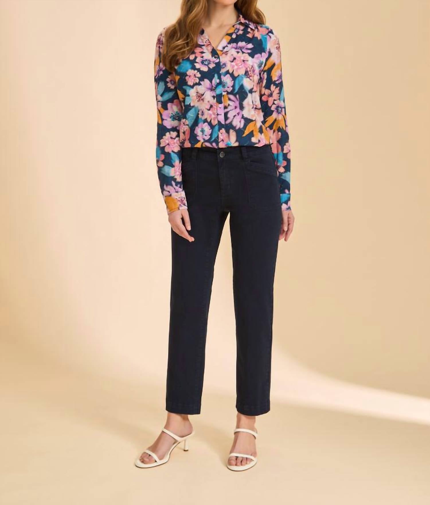 Fdj - Long Sleeve Split Neck Shirt