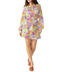 Sanctuary Fresh Garden Floral Long Sleeve Short Mini Dress in multi - women's dress
