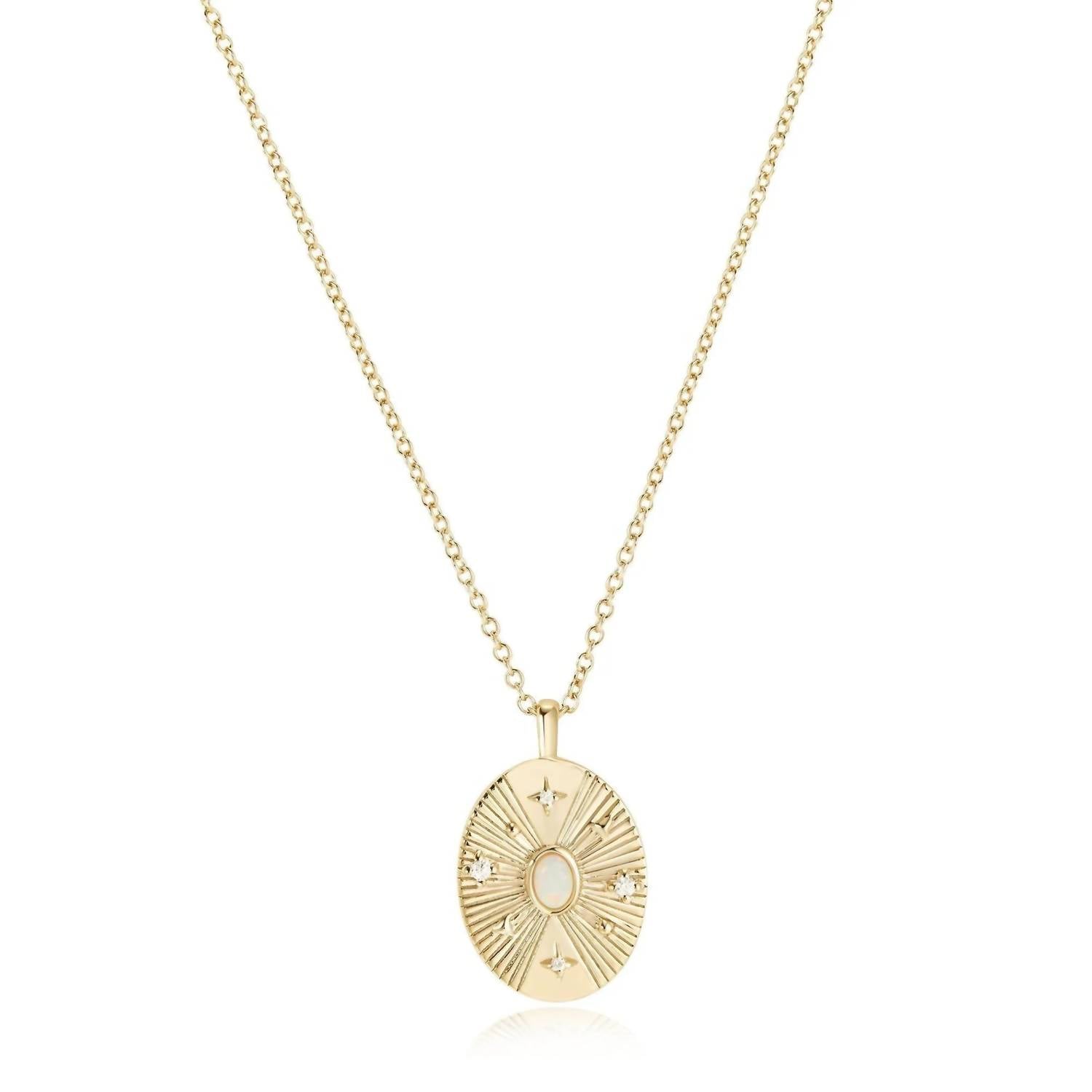 Eklexic - Women's Opulent Opal & Cubic Zirconia Necklace