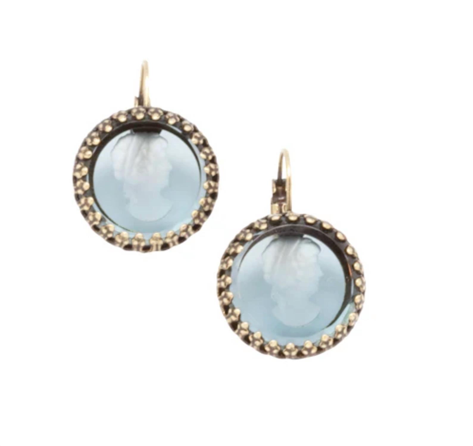 Nadine Delépine - Women's Glass Cameo Intaglio Earrings Set