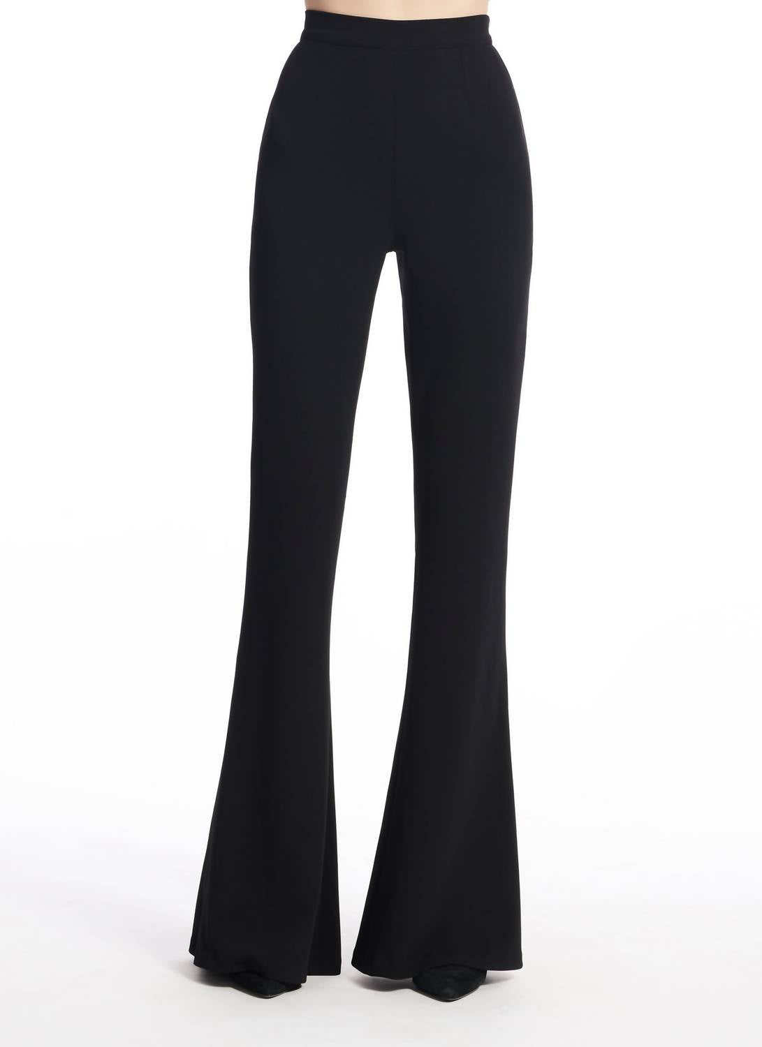 Emily Shalant - Faux Pocket Crepe Flare Leg Pant