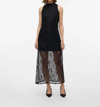 VERO MODA Manja Sleeveless High Neck Maxi Dress in black - women's dress