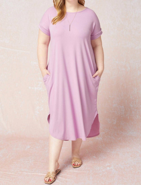 Entro - Ribbed Pocket Midi Dress