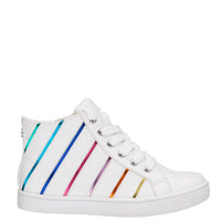 Nina Girls Gwen Side Zip High Top Sneakers in rainbow smooth - kids' sneaker - alternate view