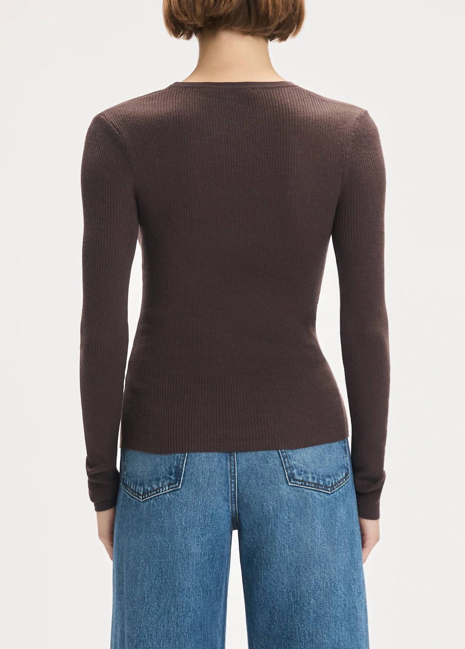 Favorite Daughter Take It Easy Long Sleeve Top in coffee - women's sweater - view 6