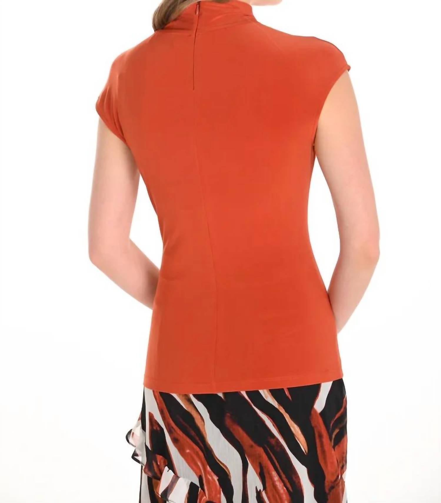 Frank Lyman - Mirabelle Mock Neck Cap Sleeve Pullover Top
